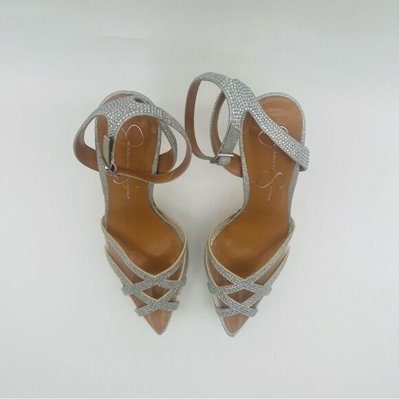JESSICA SIMPSON | Oluina Rhinestone Platform Pump | Silver/Clear | Size 5.5 - Picture 4 of 10